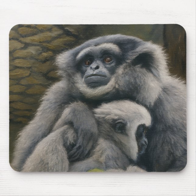 Tapis De Souris Gibbon Shelter - Emotional Wildlife Portrait (Devant)