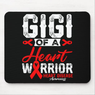 Tapis De Souris Gigi d'un guerrier du cœur Maladie cardiaque Ruban