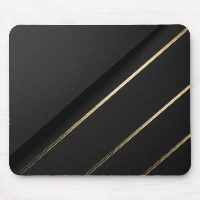 Tapis De Souris Gilded Alignment — Minimalist Black & Gold (Devant)