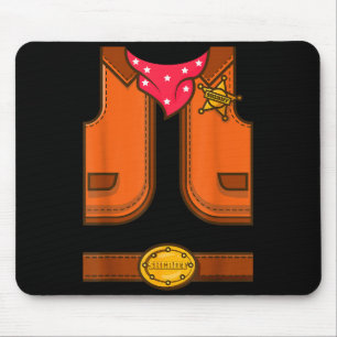 Tapis De Souris Gilet simple de cowboy de sheriff western drôle Ha