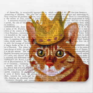 Tapis De Souris Ginger Cat with Crown Portrai