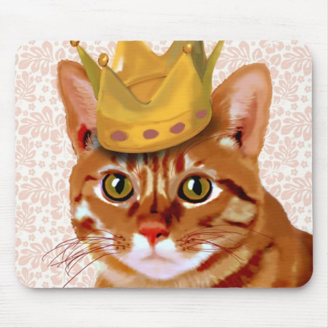 Tapis De Souris Ginger Cat with Crown Portrait (Devant)