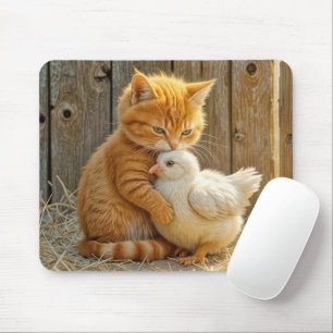 Tapis De Souris Ginger Kitten Accrocher un bébé poussin