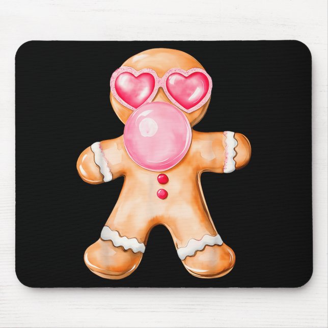Tapis De Souris Gingerbread Blowing Bubble Gum Nk Sungles Christma (Devant)