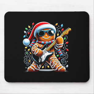 Tapis De Souris Gingerbread Guitare Rock Jouant de la Guitare -Noë