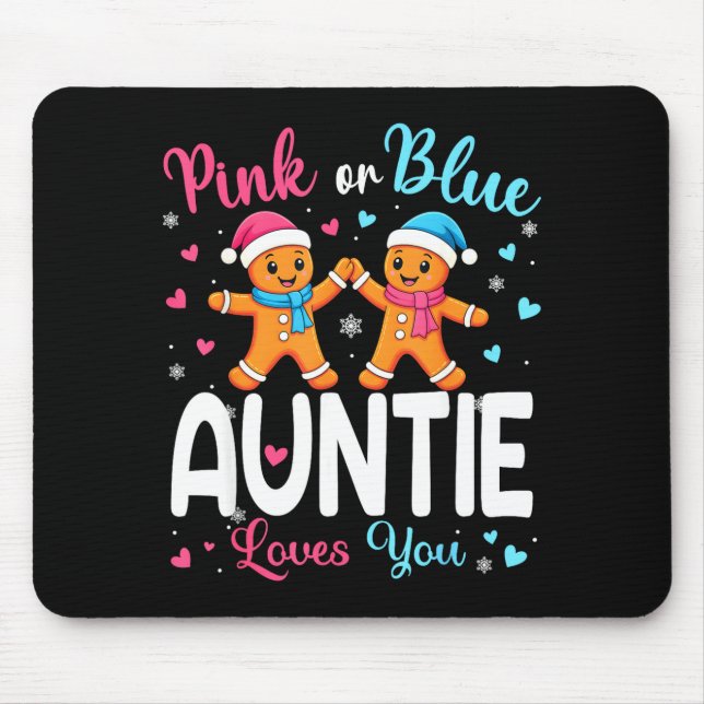 Tapis De Souris Gingerbread Nk Or Blue Auntie Loves You Christmas  (Devant)