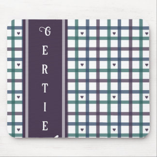 Tapis De Souris Gingham Cœur Violet