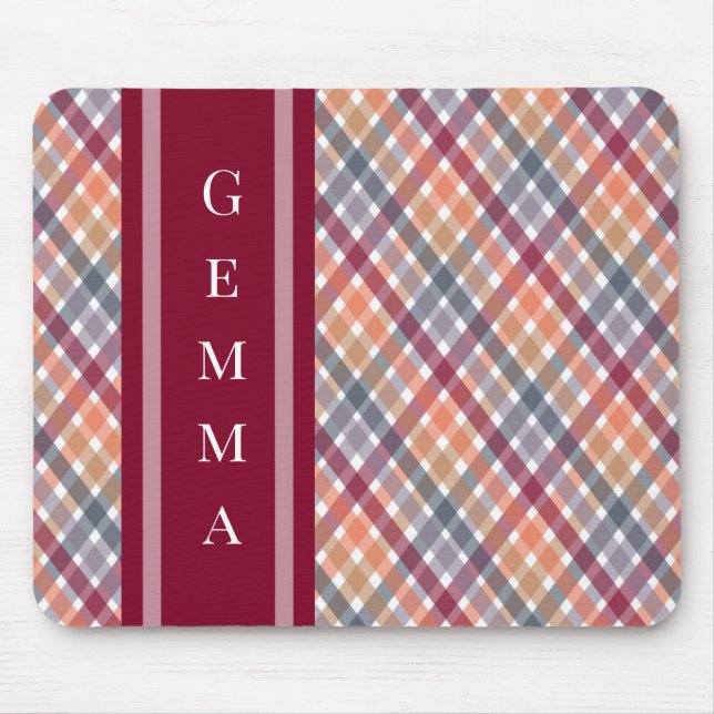 Tapis De Souris Gingham d'automne (Devant)