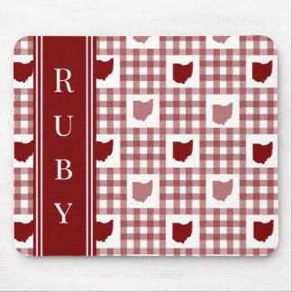 Tapis De Souris Gingham Rouge Ohio