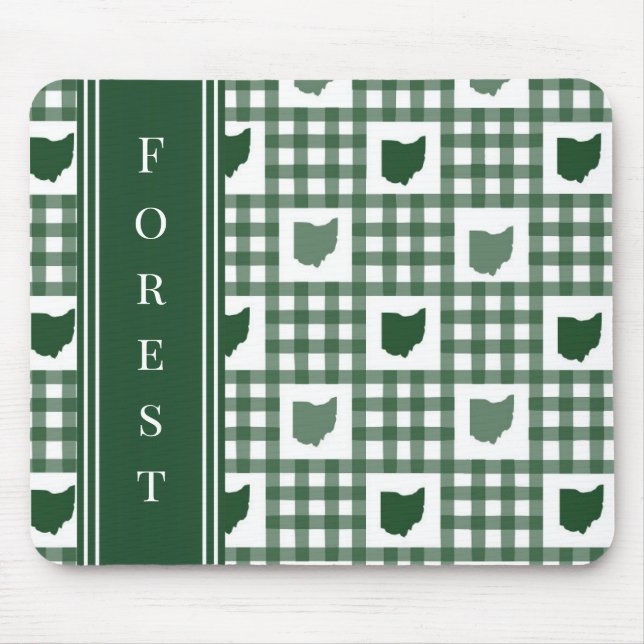 Tapis De Souris Gingham vert de l'Ohio (Devant)