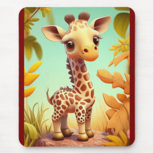 Tapis De Souris Girafe Bébé Mignon Tropical Dessin Animé-37560