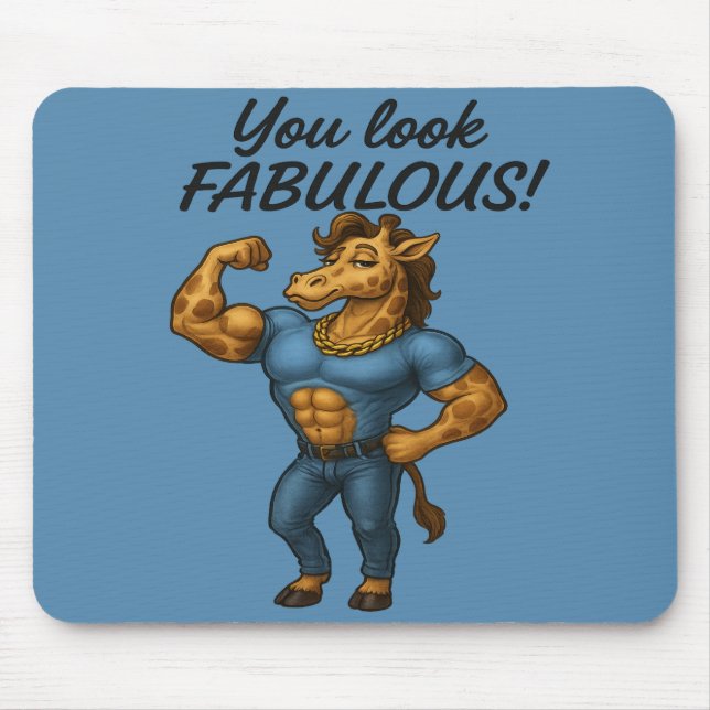 Tapis De Souris Girafe de Beefcake - Fabuleux et Flexé (Devant)