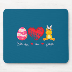 Tapis De Souris Girafe de Pâques mignonne oeuf lapin animal
