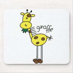 Tapis de souris girafe en bonhomme allumette