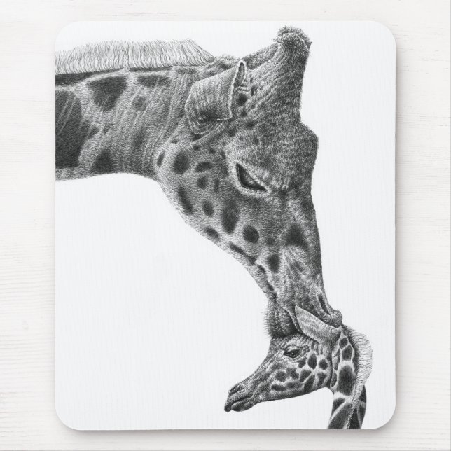 Tapis De Souris Girafe et veau Mousepad (Devant)