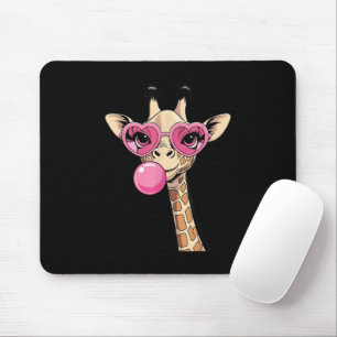 Tapis De Souris Girafe Mignon Lunettes de Soleil avec Bubble Gum R