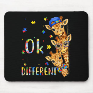 Tapis De Souris Girafe Mignonne de Sensibilisation à l'Autisme à Ê