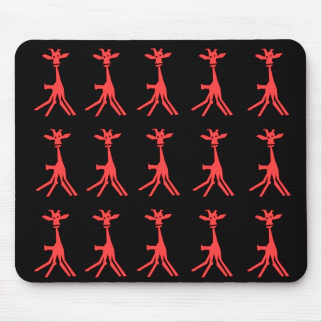Tapis De Souris Girafe rouge Mousepad (Devant)