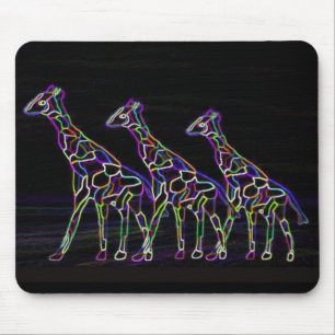 Tapis De Souris Girafes au néon électriques