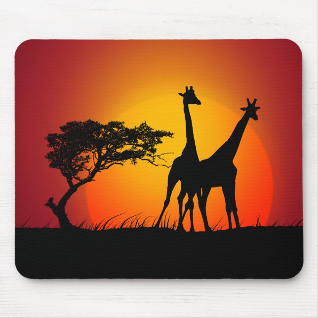 Tapis De Souris Girafes dans le mousepad de l'Afrique (Devant)