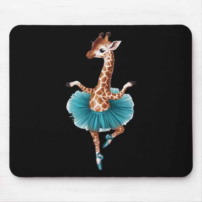 Tapis De Souris Giraffe Cute Dans Un Tutu Dansant Comme Ballerina (Devant)