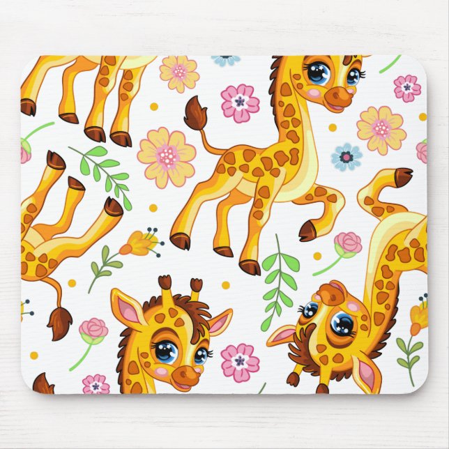 Tapis De Souris GIraffe de caricature mignonne (Devant)