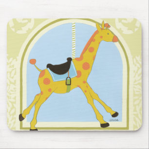 Tapis De Souris Giraffe de carrousel par Juin Erica Vess