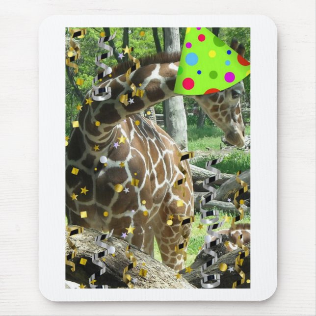 Tapis De Souris Giraffe de l'animal du parti (Devant)