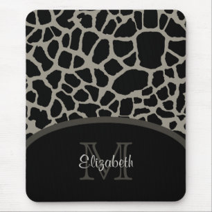 Tapis De Souris Giraffe de luxe Imprimer Élégant Monogramme et nom