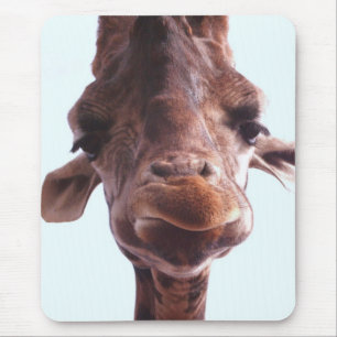 Tapis De Souris Giraffe Drôle Visage