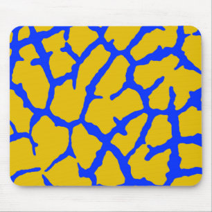 Tapis De Souris Giraffe Imprimer bleu jaune