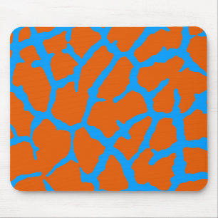 Tapis De Souris Giraffe Imprimer Cyan orange