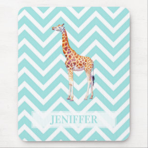Tapis De Souris Giraffe on zigzzag chevron.
