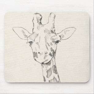Tapis De Souris Giraffe Portrait   Croquis