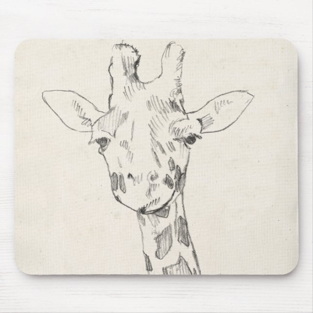Tapis De Souris Giraffe Portrait | Croquis (Devant)