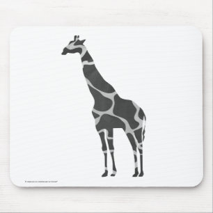 Tapis De Souris Giraffe Silhoutte noir et gris