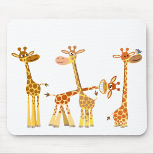 Tapis De Souris Giraffes de dessin : Le troupeau mousepad