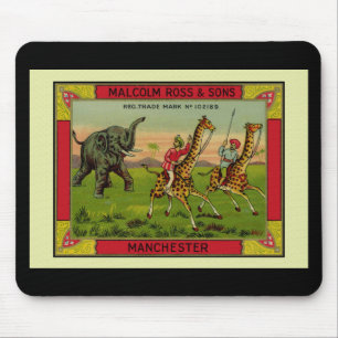 Tapis De Souris Giraffes et éléphants