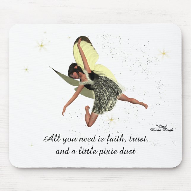 Tapis De Souris Girl Fairy With Yellow Wings Mousepad (Devant)