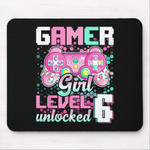 Tapis De Souris Girl Level 6 Déverrouillé Jeu vidéo 6e anniversair