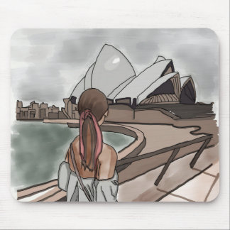 Tapis De Souris Girl with Opera house à Sydney.