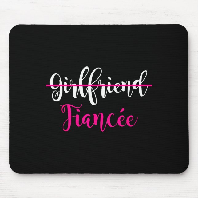 Tapis De Souris Girlfriend Fiancee Shirt Engagement Party Couple T (Devant)
