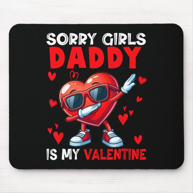 Tapis De Souris Girls Funny Joke Daddy Is My Valentine Dabbing Hea (Devant)