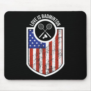 Tapis De Souris Girls Love Is Badminton Sport Player Cadeaux Usa F