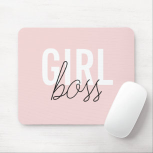 Tapis De Souris Girly blush typographiy script girl boss