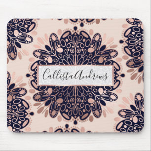 Tapis De Souris Girly Boho Rose Gold Blush