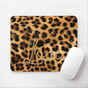 Tapis De Souris Girly Chic Leopard Gold Parties scintillant Love