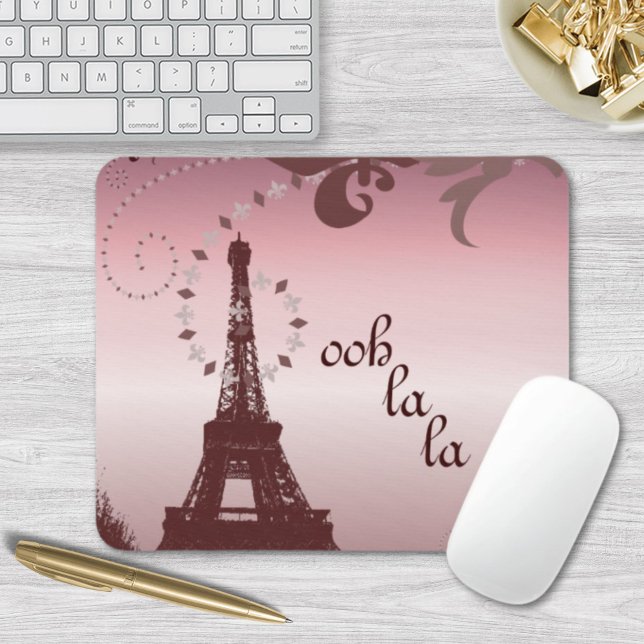 Tapis De Souris girly chic retro mode paris eiffel tower (girly chic retro fashion paris eiffel tower mouse pad)