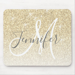 Tapis De Souris Girly Gold Parties scintillant Étincelles Nom du m