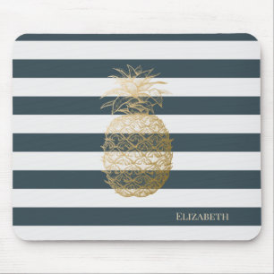 Tapis De Souris Girly Moderne Chic Or Pinces D'Ananas
